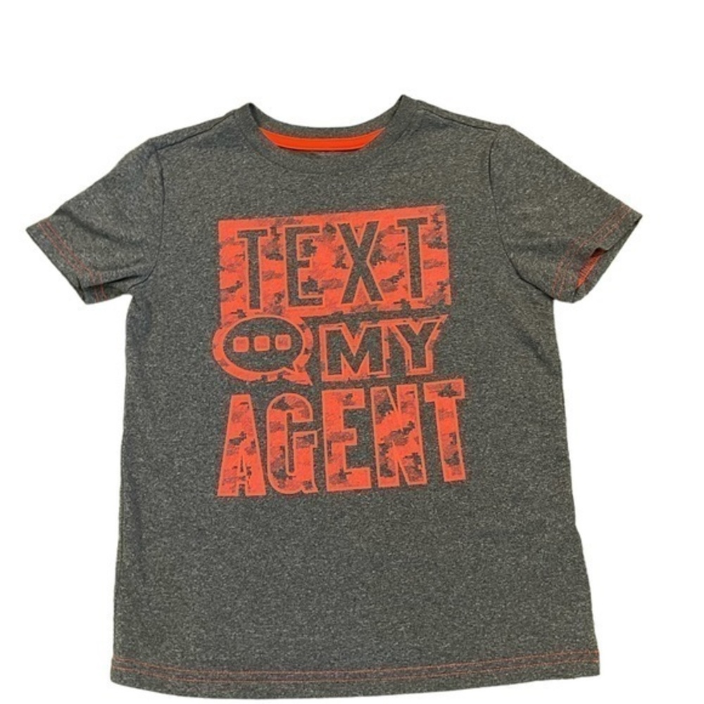 Boys text my agent Short sleeved tee shirt gray size small 8